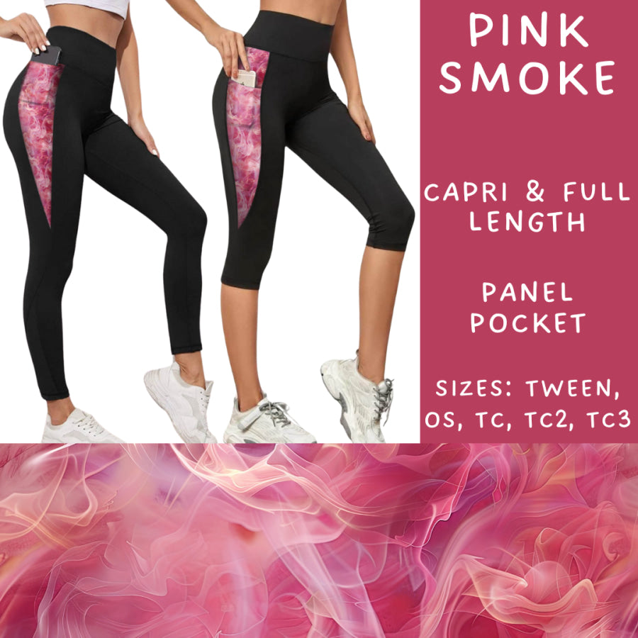 Preorder Custom Panel Pocket Leggings / Tunics - Pink Smoke - Closes 18 Sep - ETA early Dec 2024 Leggings