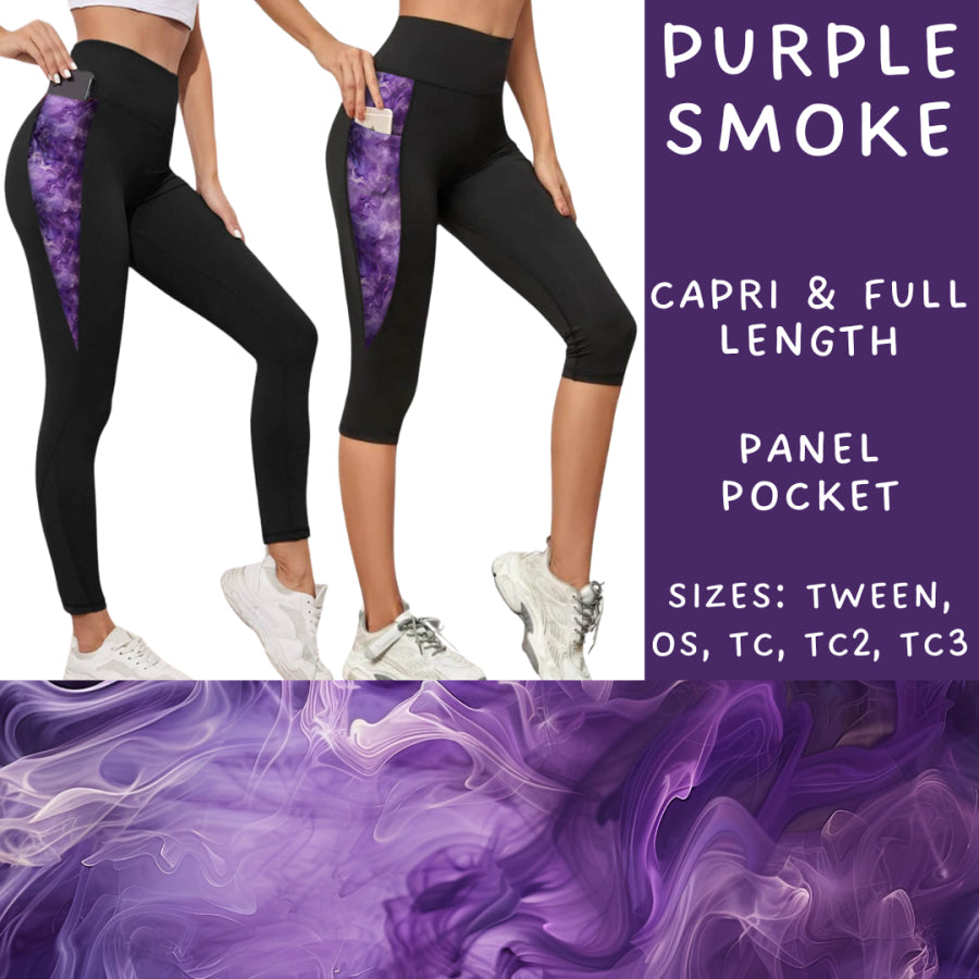 Preorder Custom Panel Pocket Leggings / Tunics - Purple Smoke - Closes 18 Sep - ETA early Dec 2024 Leggings