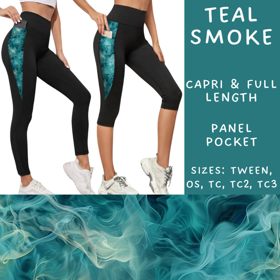 Preorder Custom Panel Pocket Leggings / Tunics - Teal Smoke - Closes 18 Sep - ETA early Dec 2024 Leggings