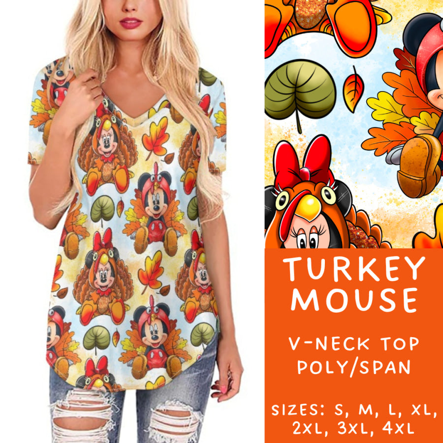 Preorder Custom Panel Pocket Leggings / Tunics - Turkey Mouse - Closes 8 Oct - ETA late Dec 2024 Leggings