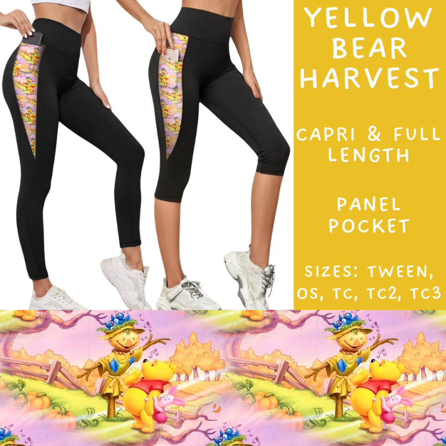 Preorder Custom Panel Pocket Leggings / Tunics - Yellow Bear Harvest - Closes 8 Oct - ETA late Dec 2024 Leggings