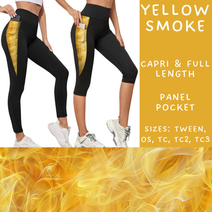 Preorder Custom Panel Pocket Leggings / Tunics - Yellow Smoke - Closes 18 Sep - ETA early Dec 2024 Leggings