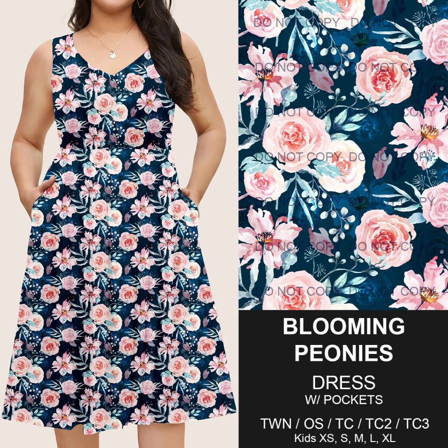 Preorder Custom Pocket Dresses - Blooming Peonies - Closes 14 Mar - ETA mid Jun 2025 Dresses