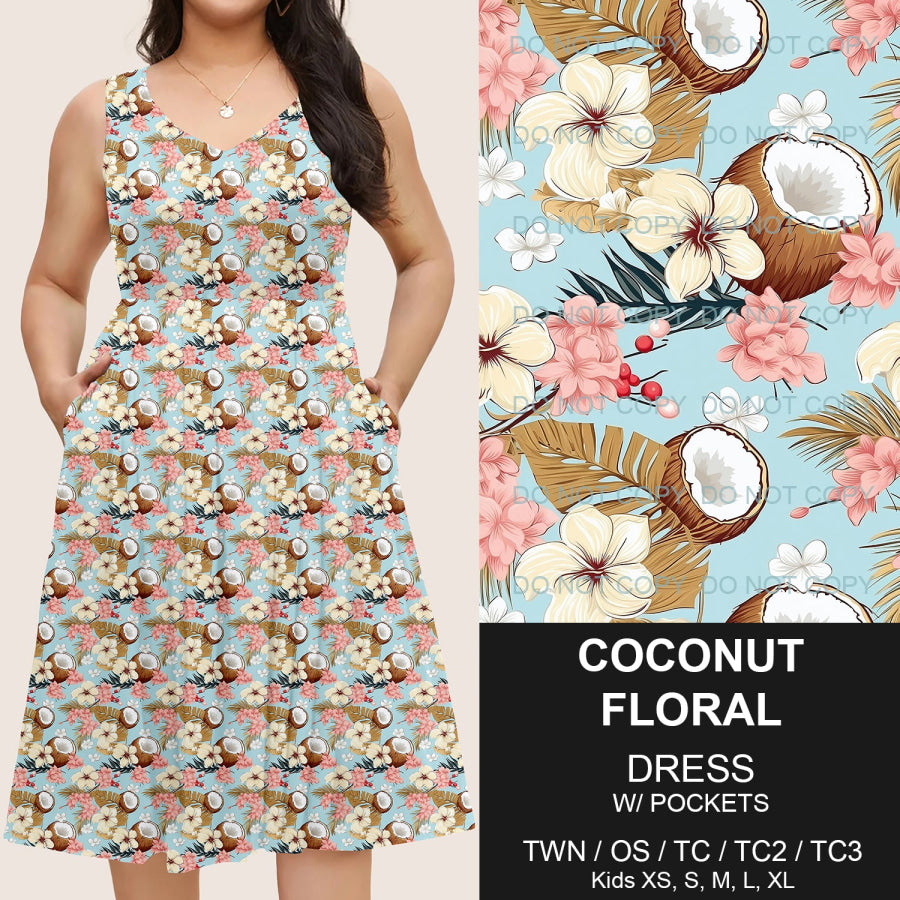 Preorder Custom Pocket Dresses - Coconut Floral - Closes 14 Mar - ETA mid Jun 2025 Dresses