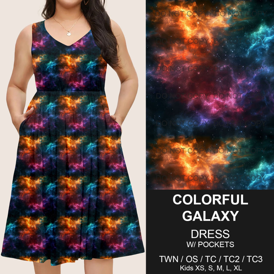 Preorder Custom Pocket Dresses - Colourful Galaxy - Closes 14 Mar - ETA mid Jun 2025 Dresses