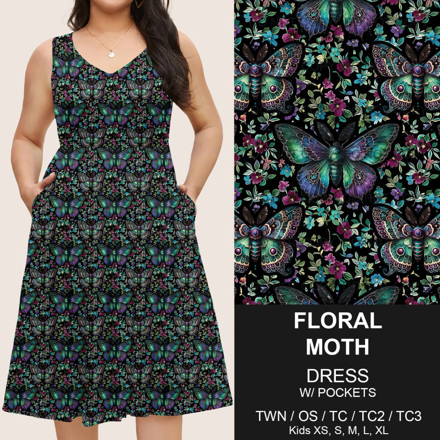 Preorder Custom Pocket Dresses - Floral Moth - Closes 14 Mar - ETA mid Jun 2025 Dresses