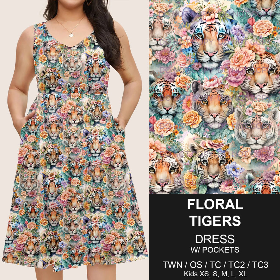 Preorder Custom Pocket Dresses - Floral Tigers - Closes 14 Mar - ETA mid Jun 2025 Dresses