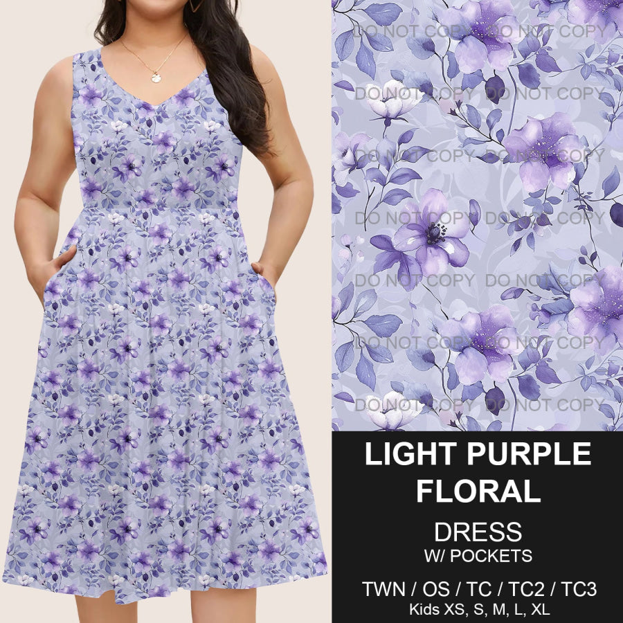 Preorder Custom Pocket Dresses - Light Purple Floral - Closes 14 Mar - ETA mid Jun 2025 Dresses