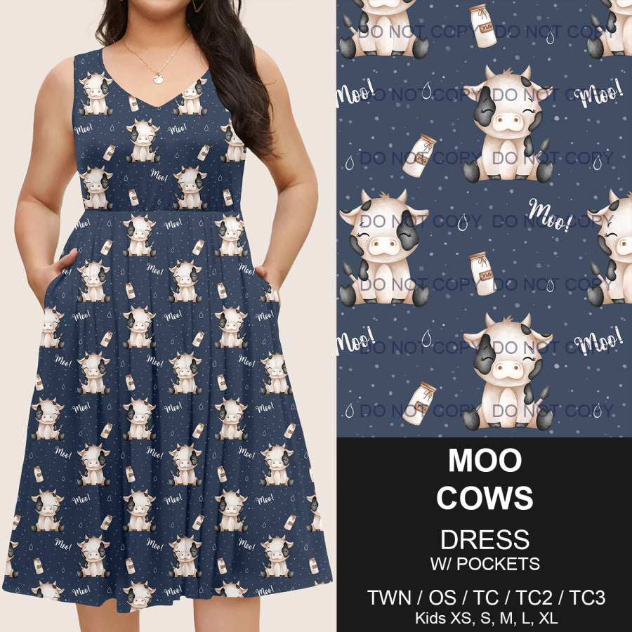 Preorder Custom Pocket Dresses - Moo Cows - Closes 14 Mar - ETA mid Jun 2025 Dresses