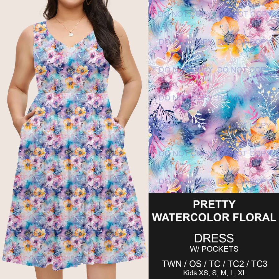 Preorder Custom Pocket Dresses - Pretty Watercolour Floral - Closes 14 Mar - ETA mid Jun 2025 Dresses