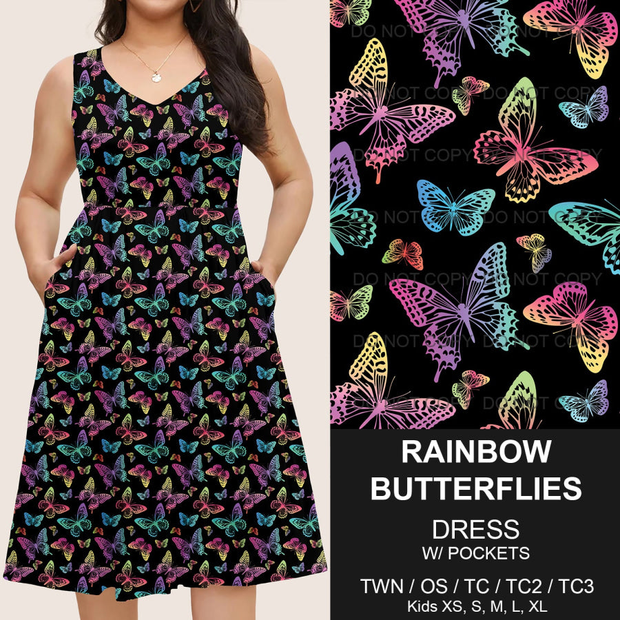 Preorder Custom Pocket Dresses - Rainbow Butterflies - Closes 14 Mar - ETA mid Jun 2025 Dresses