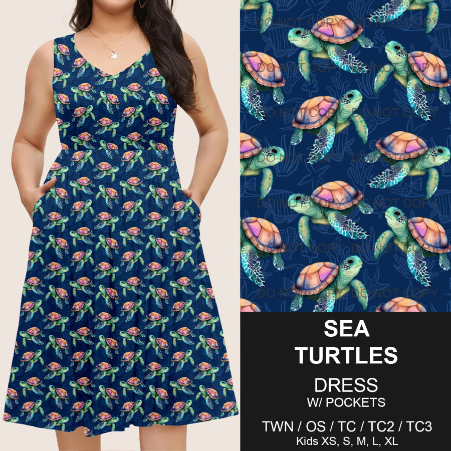 Preorder Custom Pocket Dresses - Sea Turtles - Closes 14 Mar - ETA mid Jun 2025 Dresses