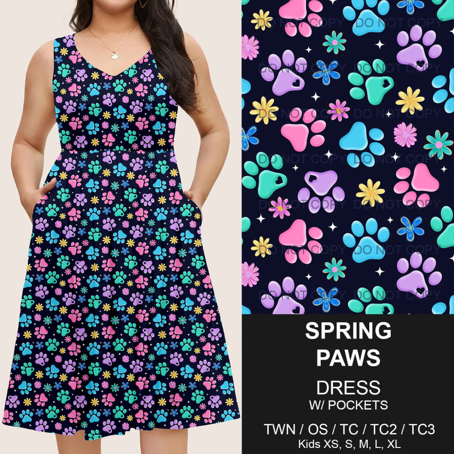 Preorder Custom Pocket Dresses - Spring Paws - Closes 14 Mar - ETA mid Jun 2025 Dresses