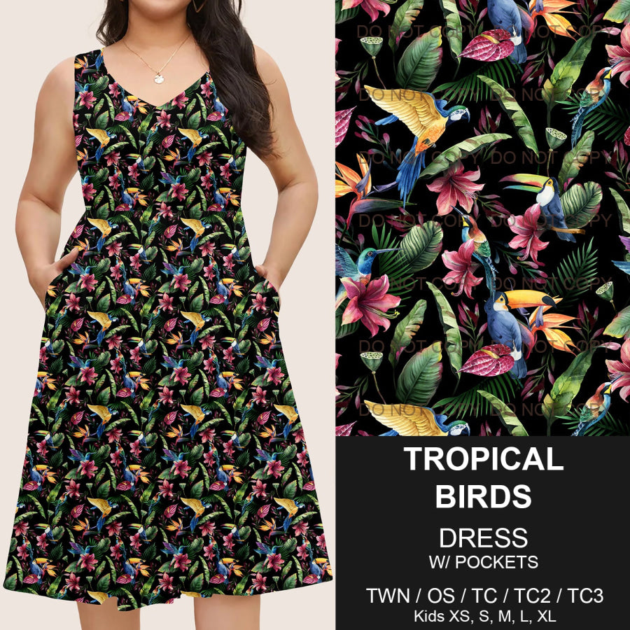 Preorder Custom Pocket Dresses - Tropical Birds - Closes 14 Mar - ETA mid Jun 2025 Dresses