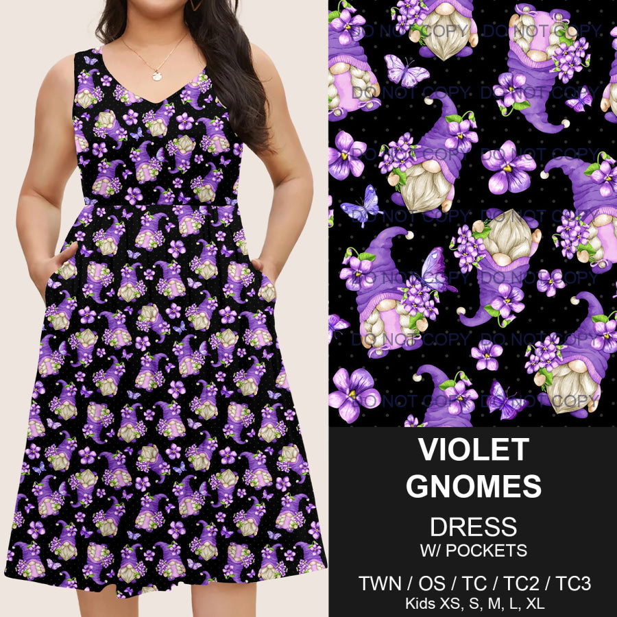 Preorder Custom Pocket Dresses - Violet Gnomes - Closes 14 Mar - ETA mid Jun 2025 Dresses