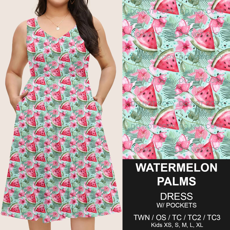 Preorder Custom Pocket Dresses - Watermelon Palms - Closes 14 Mar - ETA mid Jun 2025 Dresses