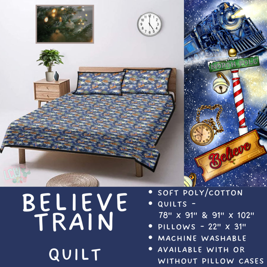 Preorder Custom Quilt / Sham Believe Train Closes 10 Sep ETA late Nov 2025 Quilts & Comforters