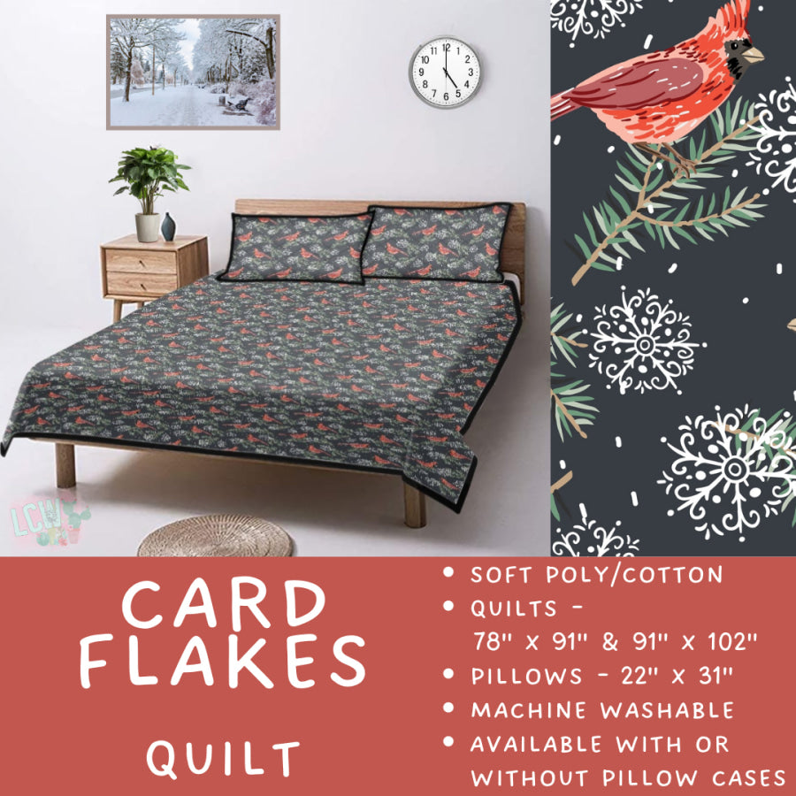 Preorder Custom Quilt / Sham Card Flakes Closes 10 Sep ETA late Nov 2025 Quilts & Comforters