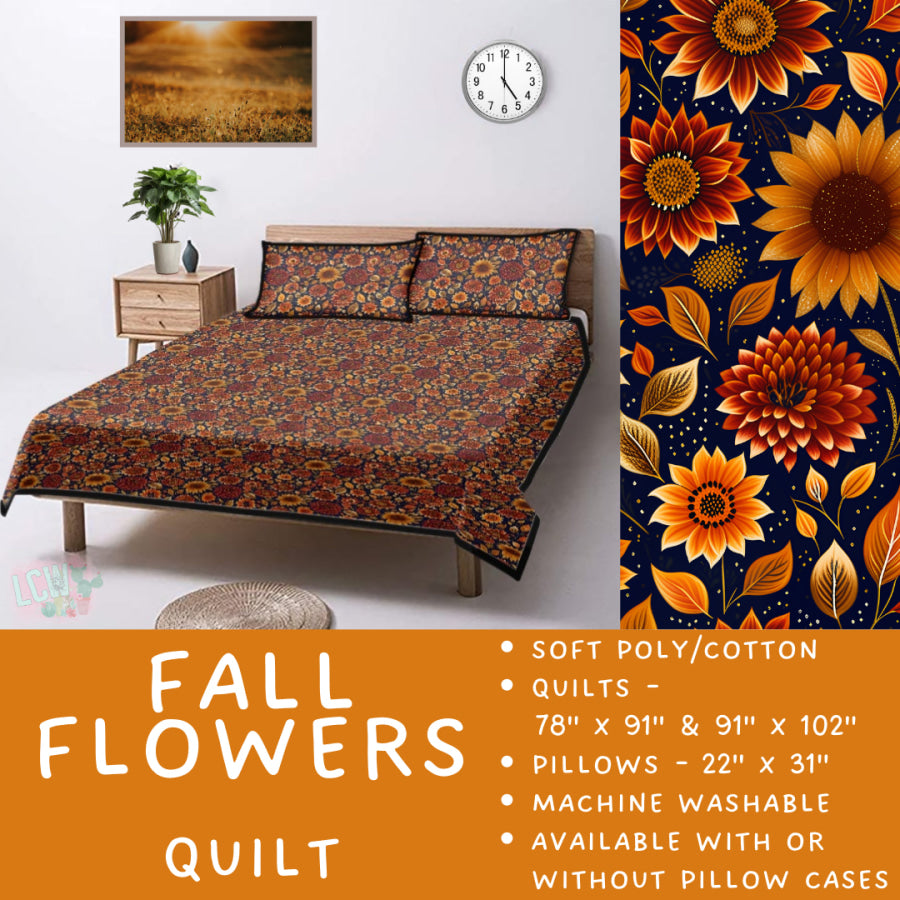 Preorder Custom Quilt / Sham Fall Flowers Closes 10 Sep ETA late Nov 2025 Quilts & Comforters