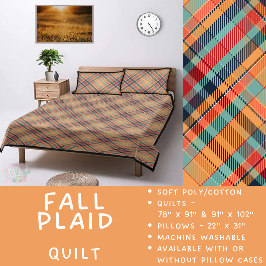 Preorder Custom Quilt / Sham Fall Plaid Closes 10 Sep ETA late Nov 2025 Quilts & Comforters