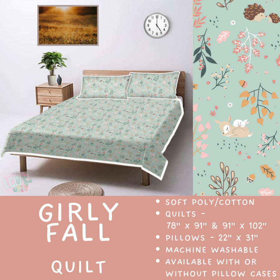 Preorder Custom Quilt / Sham Girly Fall Closes 10 Sep ETA late Nov 2025 Quilts & Comforters