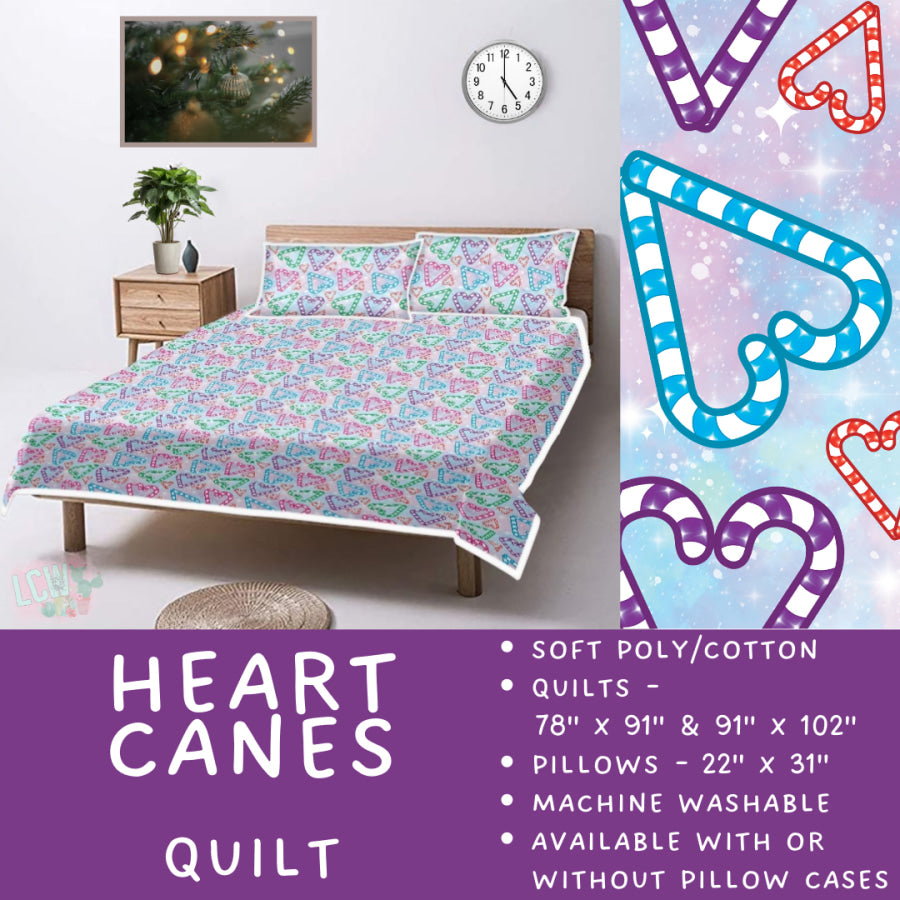 Preorder Custom Quilt / Sham Heart Canes Closes 10 Sep ETA late Nov 2025 Quilts & Comforters