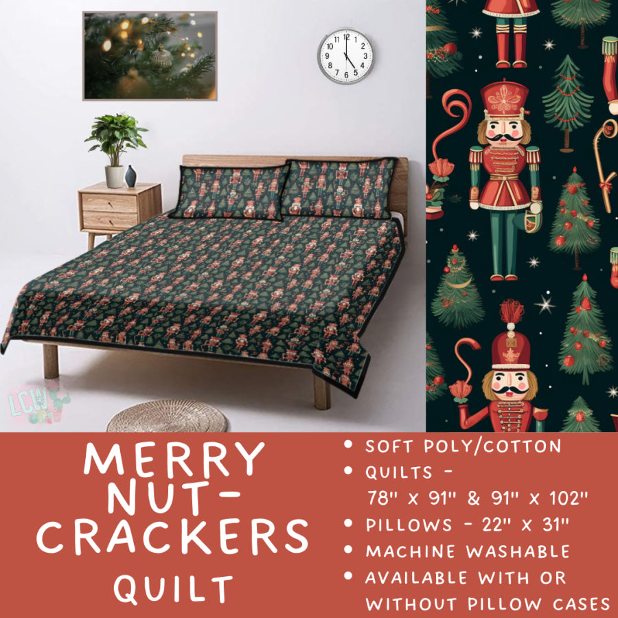 Preorder Custom Quilt / Sham Merry Nutcrackers Closes 10 Sep ETA late Nov 2025 Quilts &amp; Comforters