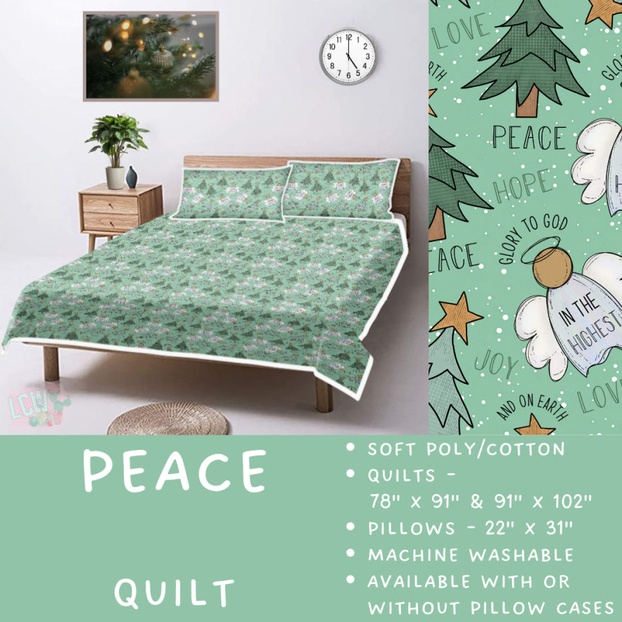 Preorder Custom Quilt / Sham Peace Closes 10 Sep ETA late Nov 2025 Quilts & Comforters
