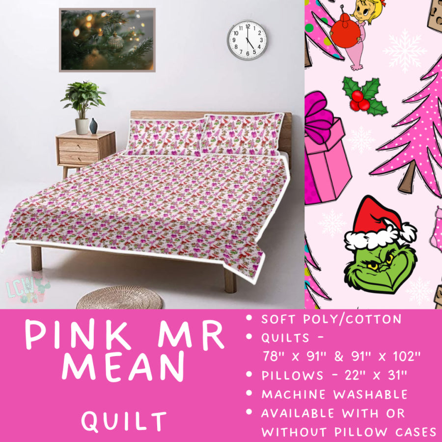 Preorder Custom Quilt / Sham Pink Mr Mean Closes 10 Sep ETA late Nov 2025 Quilts & Comforters