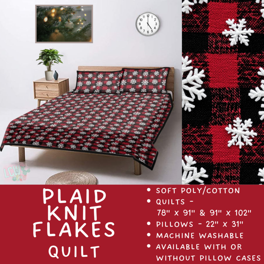 Preorder Custom Quilt / Sham Plaid Knit Flakes Closes 10 Sep ETA late Nov 2025 Quilts & Comforters