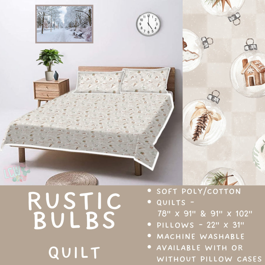 Preorder Custom Quilt / Sham Rustic Bulbs Closes 10 Sep ETA late Nov 2025 Quilts & Comforters