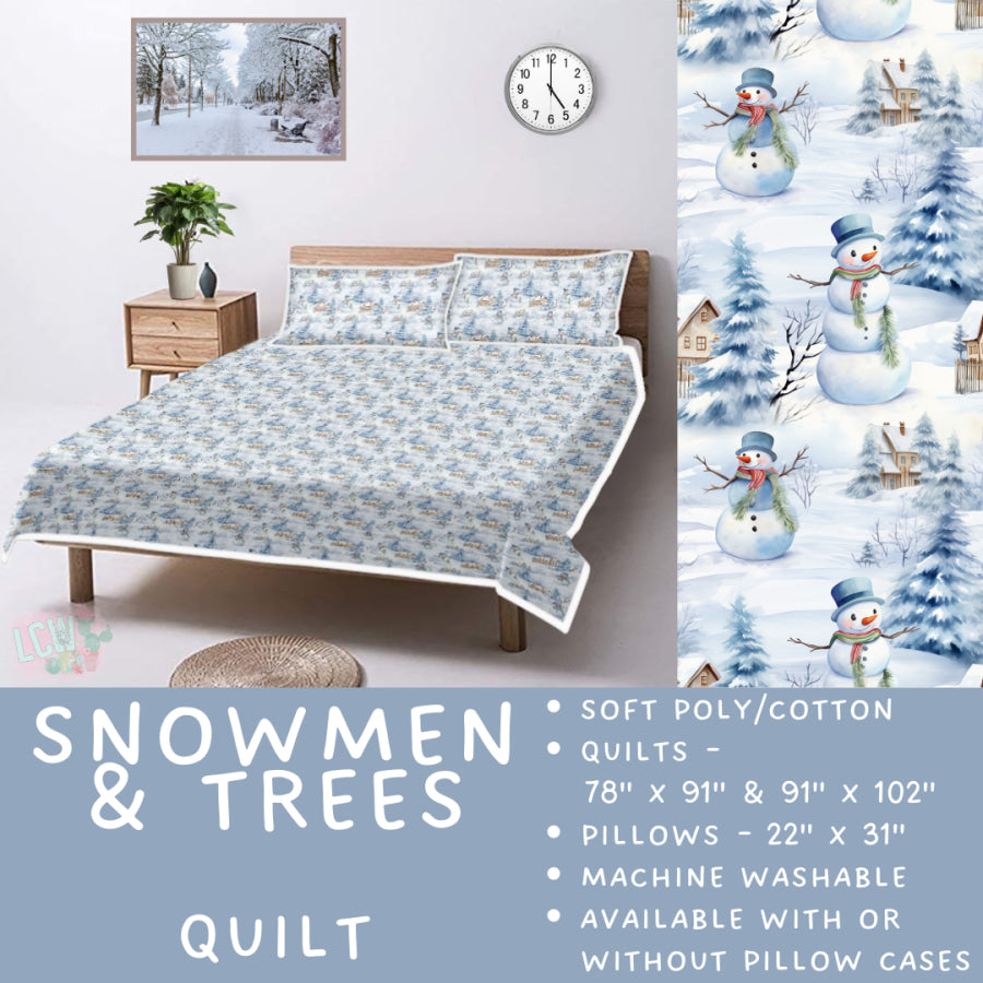 Preorder Custom Quilt / Sham Snowmen and Trees Closes 10 Sep ETA late Nov 2025 Quilts & Comforters