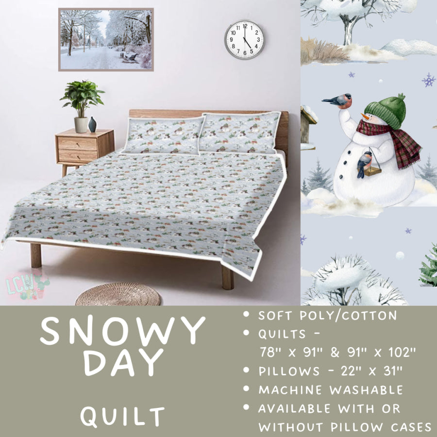 Preorder Custom Quilt / Sham Snowy Day Closes 10 Sep ETA late Nov 2025 Quilts & Comforters
