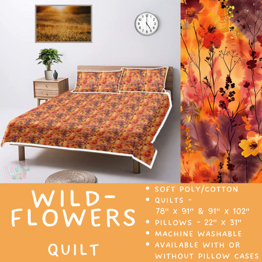 Preorder Custom Quilt / Sham Wildflowers Closes 10 Sep ETA late Nov 2025 Quilts & Comforters