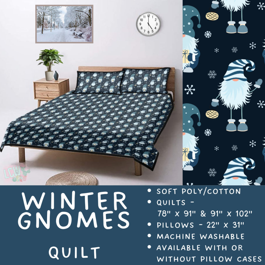 Preorder Custom Quilt / Sham Winter Gnomes Closes 10 Sep ETA late Nov 2025 Quilts & Comforters