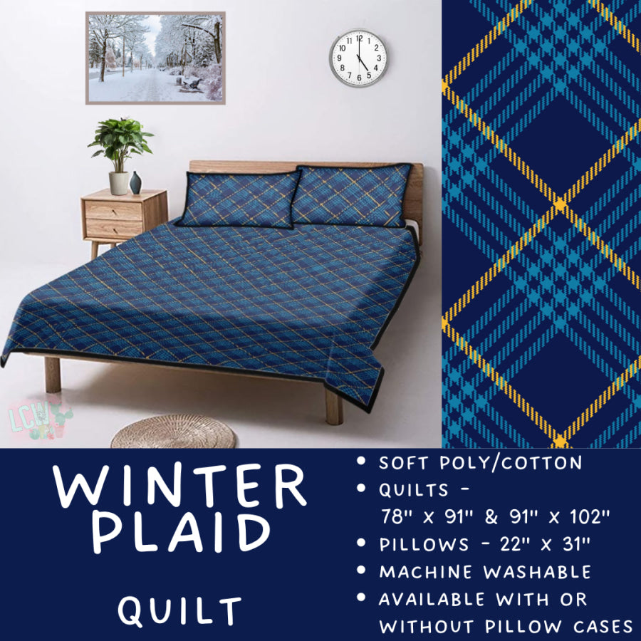 Preorder Custom Quilt / Sham Winter Plaid Closes 10 Sep ETA late Nov 2025 Quilts & Comforters