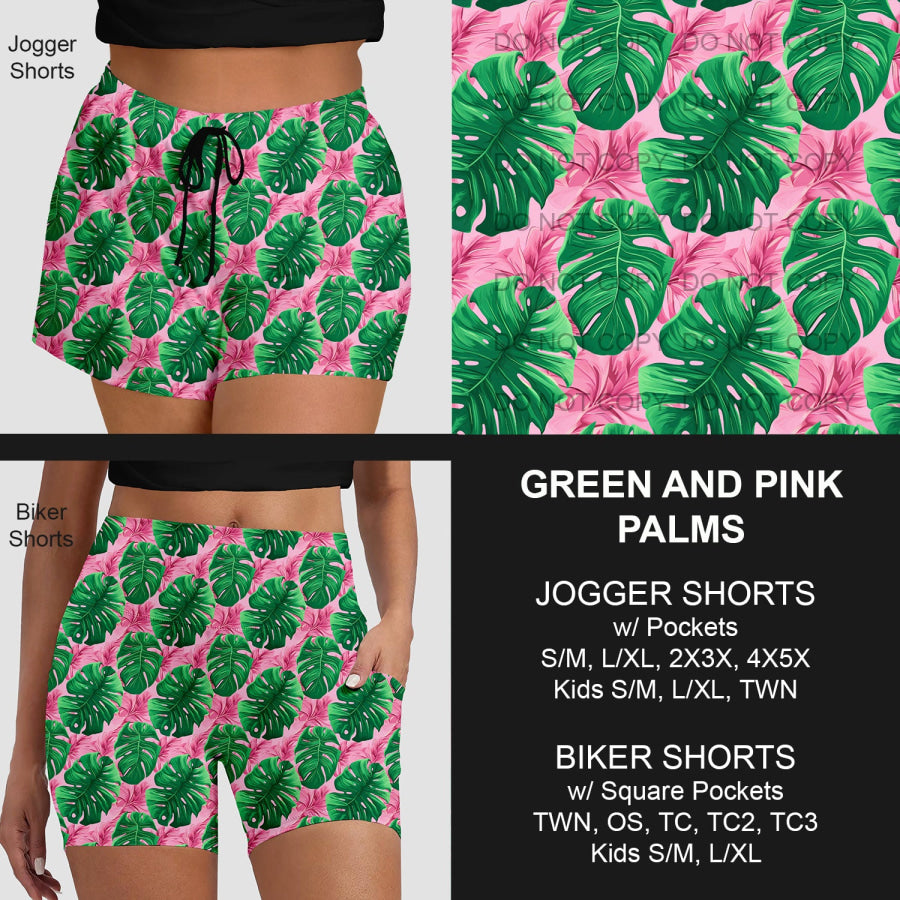 PREORDER Custom Shorts - Green and Pink Palms - Closes 30 Mar - ETA late Jun 2025 Loungewear