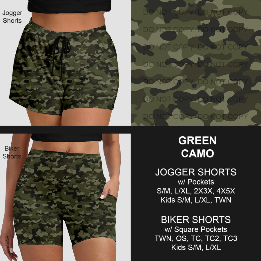 PREORDER Custom Shorts - Green Camo - Closes 30 Mar - ETA late Jun 2025 Loungewear