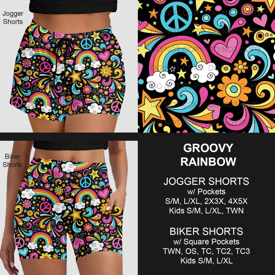 PREORDER Custom Shorts - Groovy Rainbow - Closes 30 Mar - ETA late Jun 2025 Loungewear