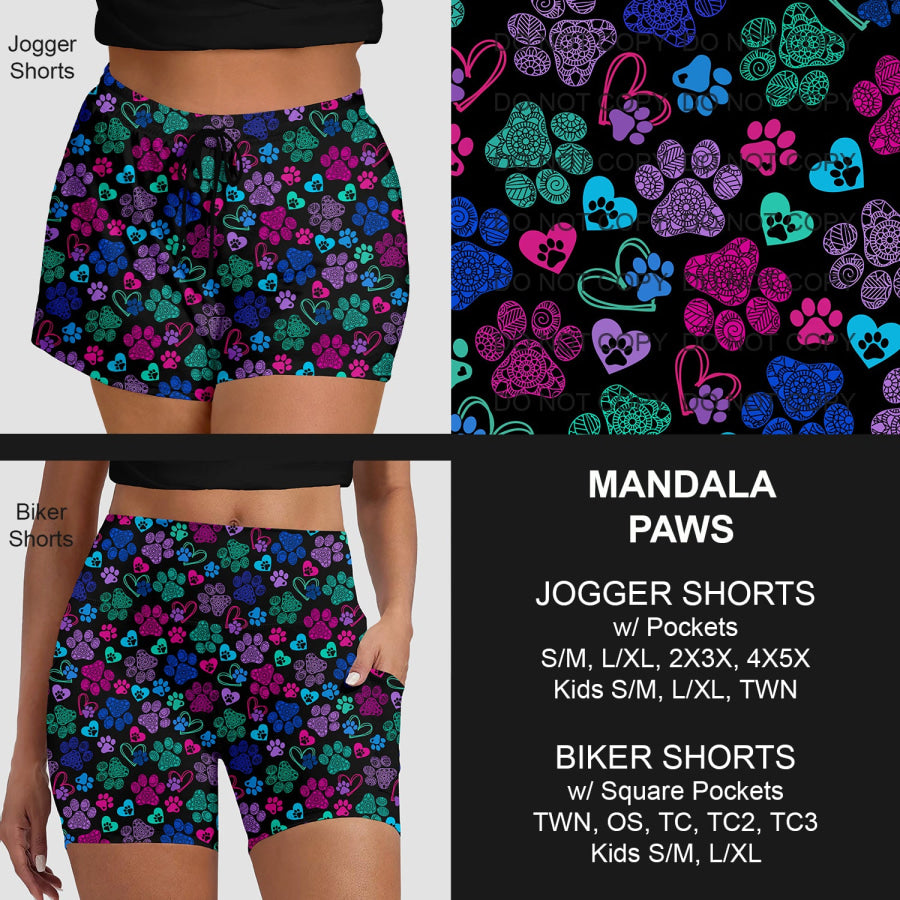 PREORDER Custom Shorts - Mandala Paws - Closes 30 Mar - ETA late Jun 2025 Loungewear