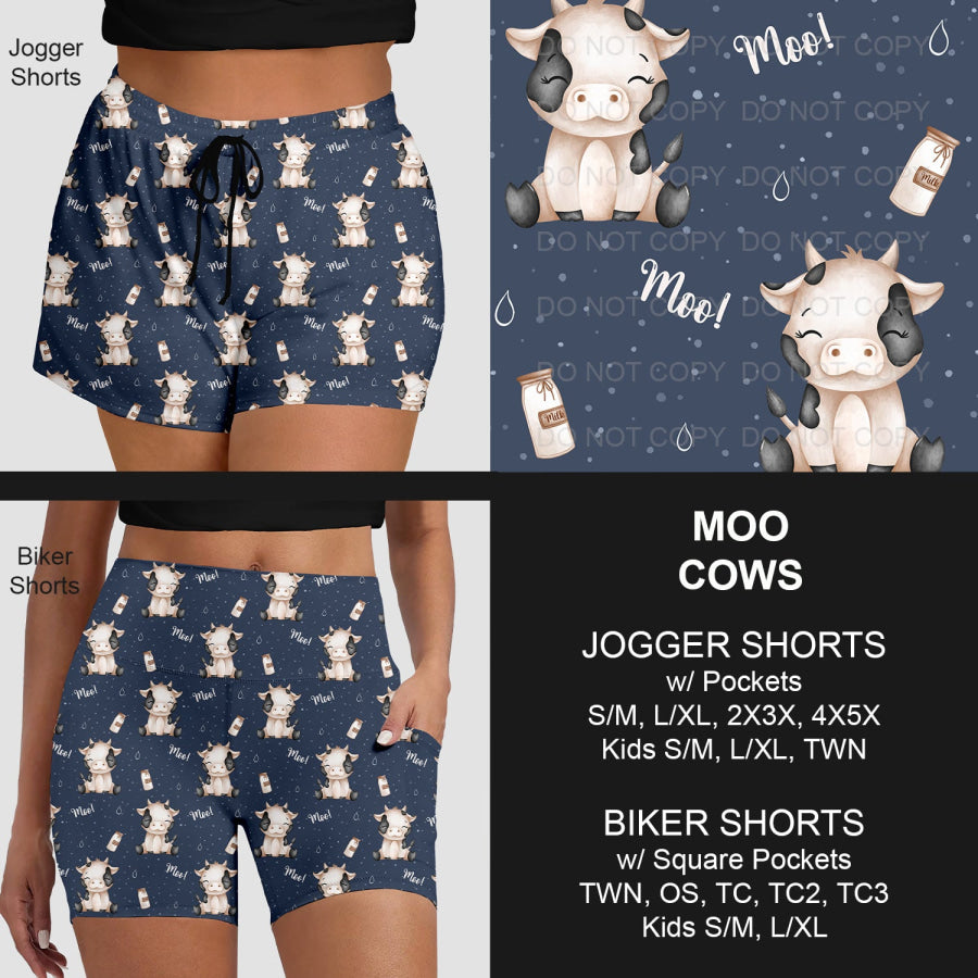 PREORDER Custom Shorts - Moo Cows - Closes 30 Mar - ETA late Jun 2025 Loungewear