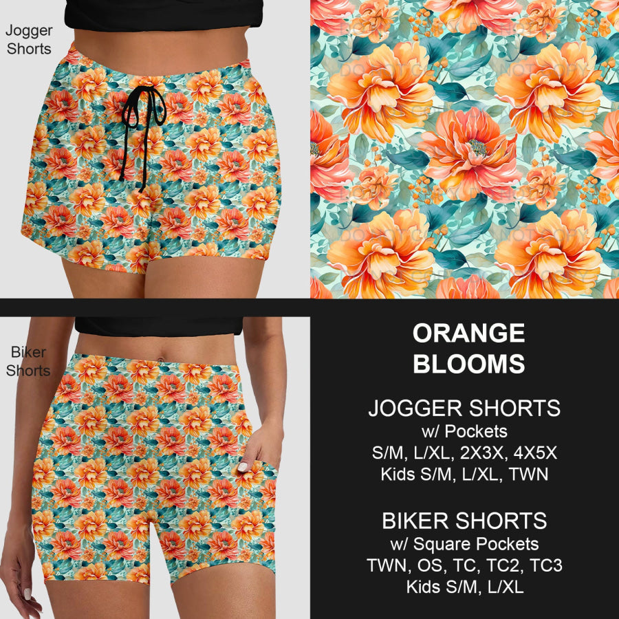 PREORDER Custom Shorts - Orange Blooms - Closes 30 Mar - ETA late Jun 2025 Loungewear