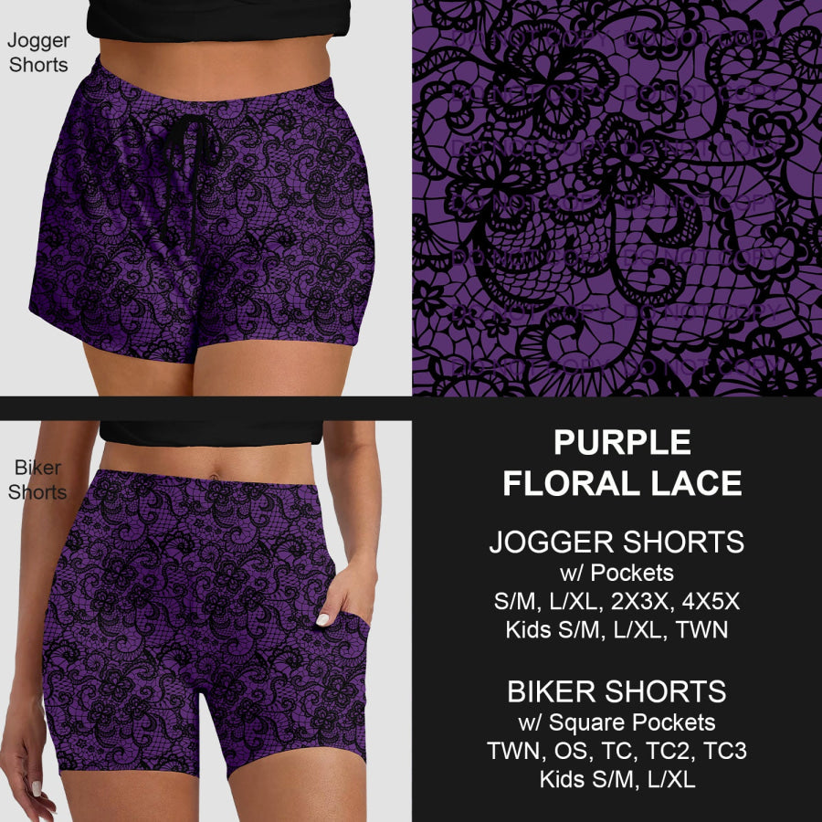 PREORDER Custom Shorts - Purple Floral Lace - Closes 30 Mar - ETA late Jun 2025 Loungewear