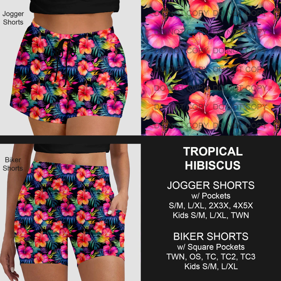 PREORDER Custom Shorts - Tropical Hibiscus - Closes 30 Mar - ETA late Jun 2025 Loungewear