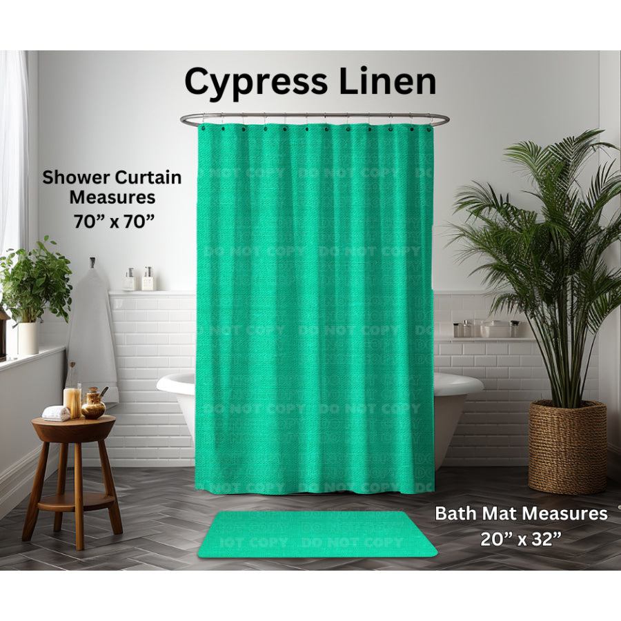 Preorder Custom Shower Curtain / Bath Mat - Cypress Linen - Closes 6 Jan - ETA late Apr 2025 Shower Curtains and Bath Mats