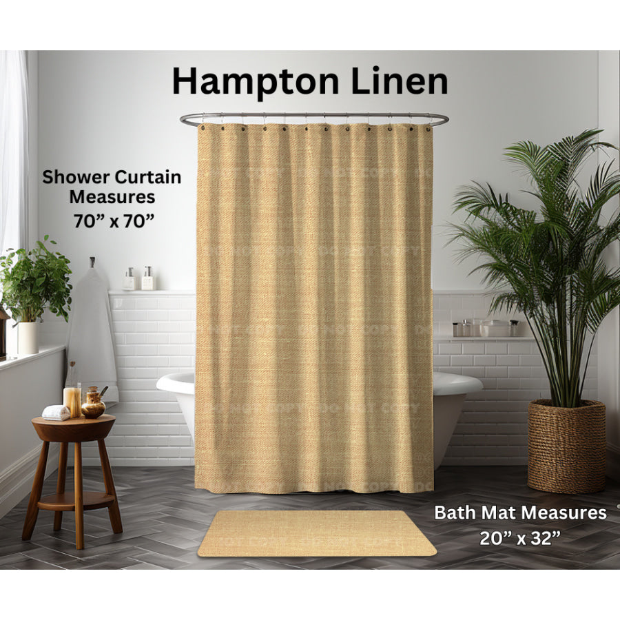 Preorder Custom Shower Curtain / Bath Mat - Hampton Linen - Closes 6 Jan - ETA late Apr 2025 Shower Curtains and Bath Mats