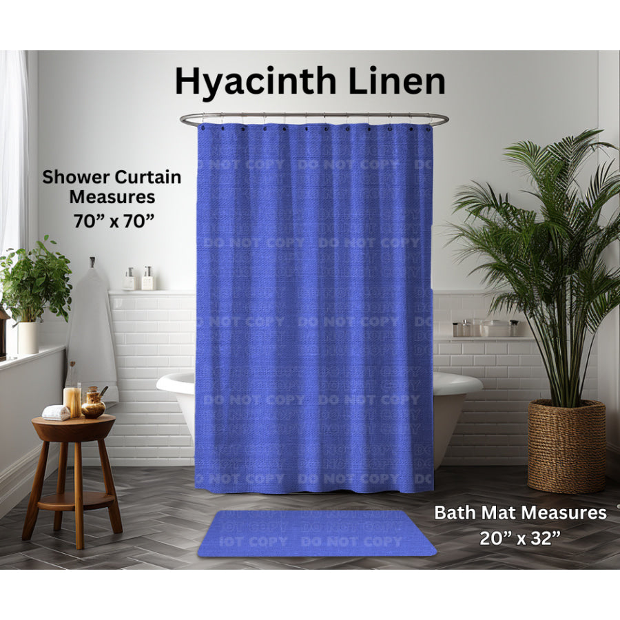 Preorder Custom Shower Curtain / Bath Mat - Hyacinth Linen - Closes 6 Jan - ETA late Apr 2025 Shower Curtains and Bath Mats