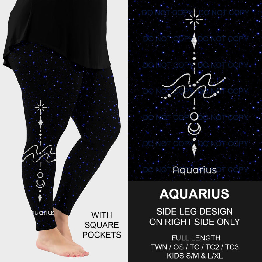 PREORDER Custom Side Print Leggings - Aquarius - Closes 6 Feb - ETA late May 2025 Leggings