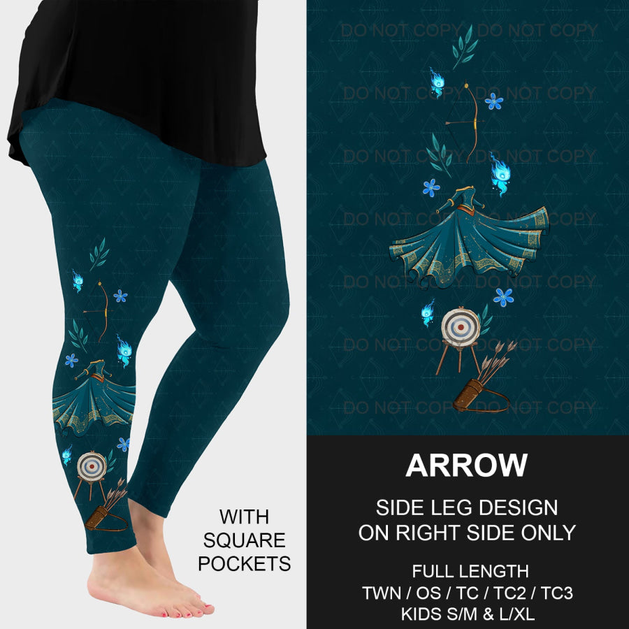 PREORDER Custom Side Print Leggings - Arrow - Closes 12 Nov - ETA mid Feb 2025 Leggings