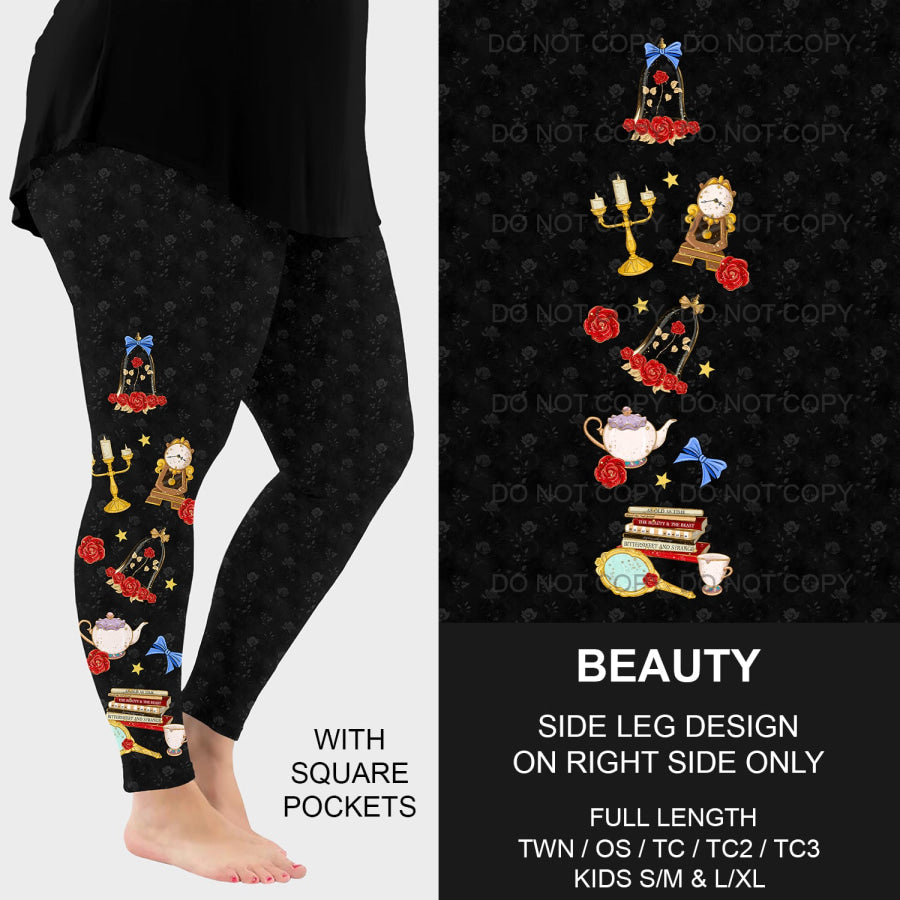 PREORDER Custom Side Print Leggings - Beauty - Closes 12 Nov - ETA mid Feb 2025 Leggings